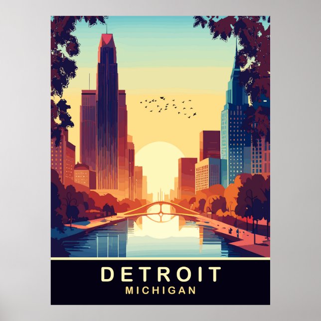 Affiche Voyage à Détroit, Michigan (Devant)