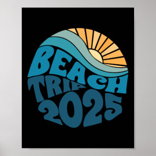 Affiche Voyage à la plage 2025 Famille assortie Vacances d