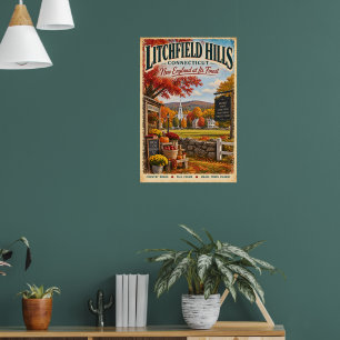 Affiche Voyage à Litchfield Hills Connecticut en automne