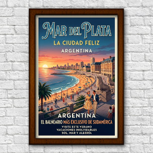 Affiche Voyage à Mar del Plata, Argentine, années 1960
