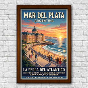Affiche Voyage à Mar del Plata, Argentine, années 1960