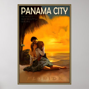 Affiche Voyage à Panama City Sunset Bay County Floride Pla