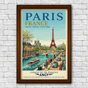 Affiche Voyage à Paris, France années 1960