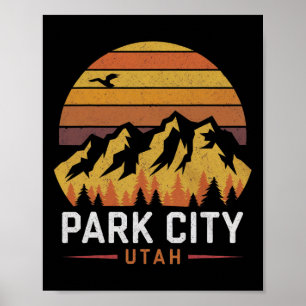 Affiche Voyage à Park City Utah Montagnes Ski Randonnée Ca