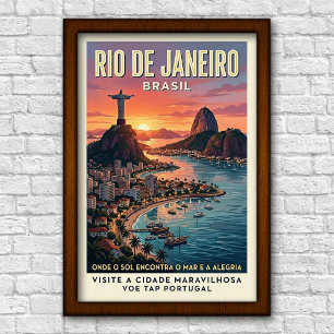 Affiche Voyage à Rio de Janeiro, Brésil, années 1960