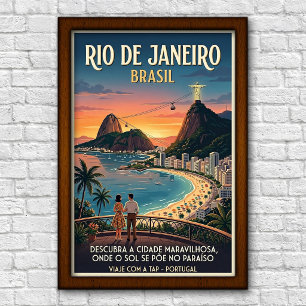 Affiche Voyage à Rio de Janeiro, Brésil, années 1960