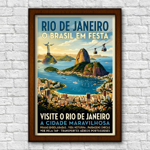 Affiche Voyage à Rio de Janeiro, Brésil, années 1960
