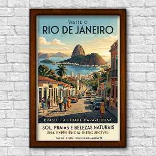 Affiche Voyage à Rio de Janeiro, Brésil, années 1960