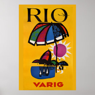 Affiche Voyage à Rio de Janeiro Vintage