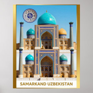 Affiche Voyage à Samarkand Registan Ouzbékistan