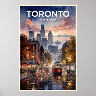 Affiche Voyage à Toronto Canada Vintage