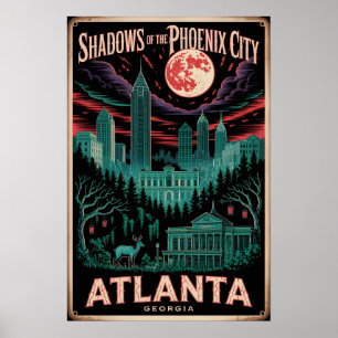Affiche Voyage à travers l'horreur vintage d'Atlanta ensor