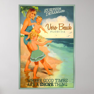 Affiche VOYAGE À VERO BEACH Floride Comté d'Indian River