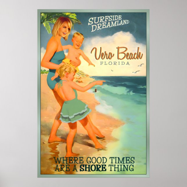 Affiche VOYAGE À VERO BEACH Floride Comté d'Indian River (Devant)