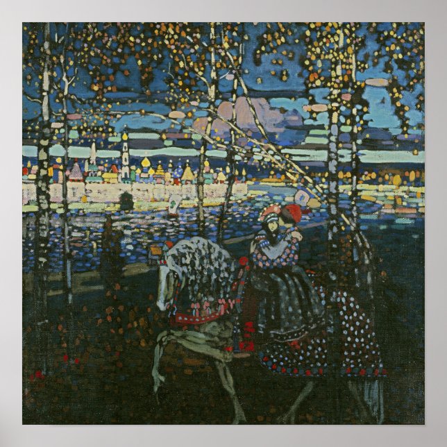 Affiche Voyage Abstrait, Couple à cheval par Kandinsky (Devant)
