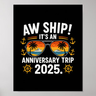 Affiche Voyage Anniversaire Croisière 2025 Couple Vacances