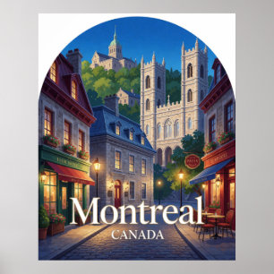 Affiche Voyage Architecture Ancien Québec Montréal