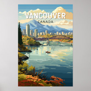 Affiche Voyage Art Vintage Vancouver Canada