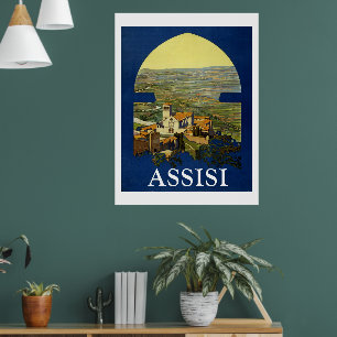 Affiche Voyage Assissi Vintage