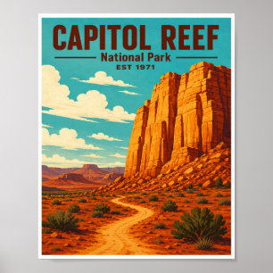 Affiche Voyage au Capitol Reef National Park à l'ancienne