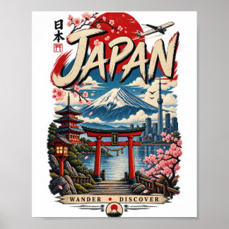 Affiche Voyage au Japon | Mont Fuji Japonais Vintage