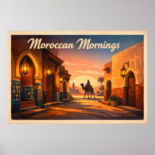 Affiche Voyage au Maroc Vintage - Matins Marocains