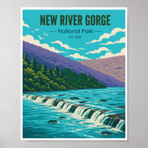 Affiche Voyage au Parc national de New River Gorge à l'anc