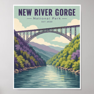 Affiche Voyage au Parc national de New River Gorge à l'anc