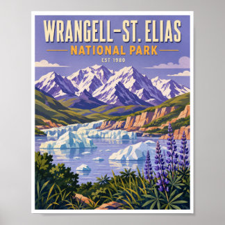 Affiche Voyage au Parc national de Wrangell St Elias vinta