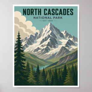 Affiche Voyage au Parc national des North Cascades de styl