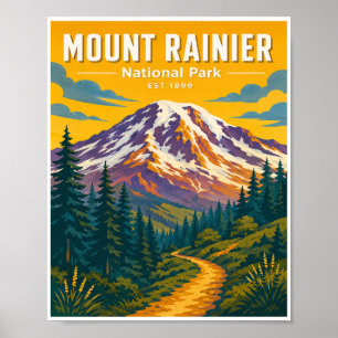 Affiche Voyage au Parc national du Mont Rainier