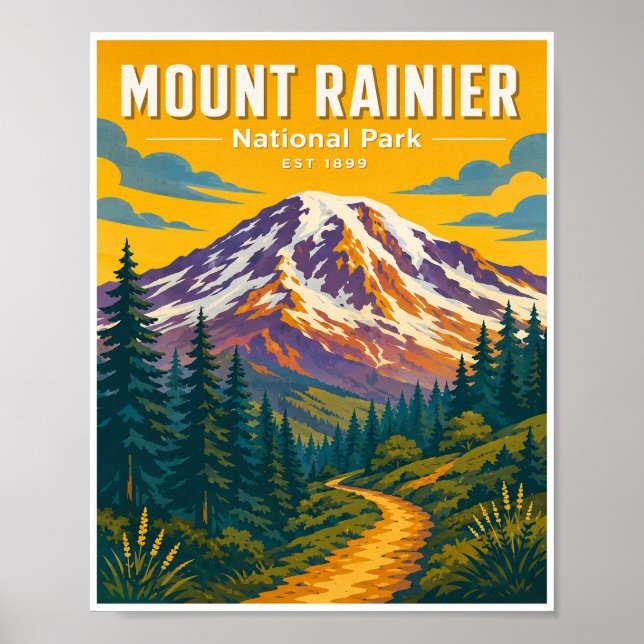 Affiche Voyage au Parc national du Mont Rainier (Devant)