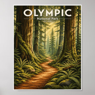 Affiche Voyage au Parc national Olympique Vintage