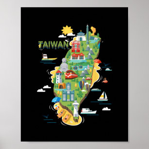 Affiche Voyage autour de l'Asie Taïwan Taipei Vacances en