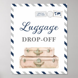 Affiche Voyage Avion de la partie Bagages Drop-off Table c
