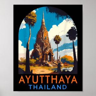 Affiche Voyage Ayutthaya Voyage Vacances Été Ayutthaya Th