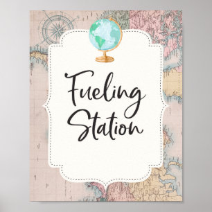 Affiche Voyage Baby shower Fusible Station Signale Aventur