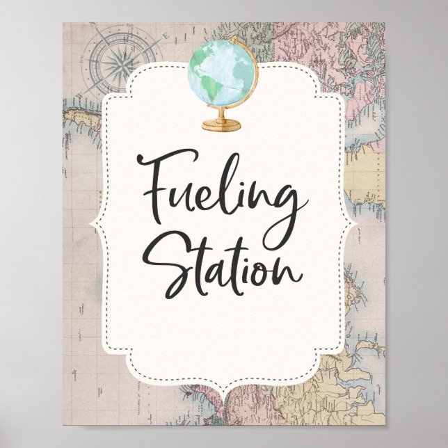Affiche Voyage Baby shower Fusible Station Signale Aventur (Devant)