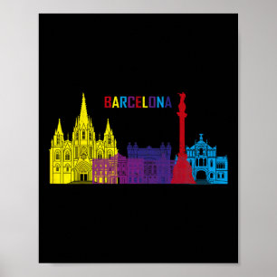 Affiche Voyage Barcelone Espagne Europe Espagnol Vacances