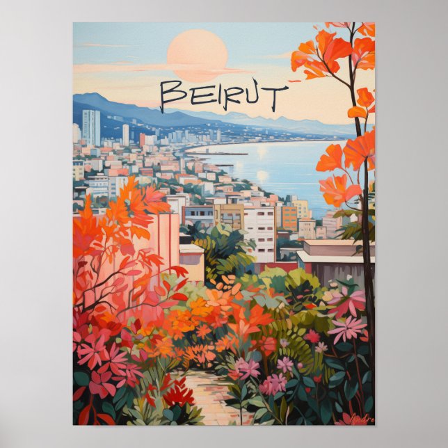 Affiche Voyage Beyrouth Liban Cité Esthétique (Devant)
