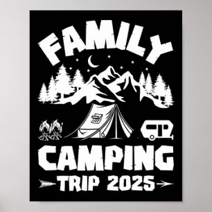 Affiche Voyage Camping en famille 2025 Équipage jumelé Été