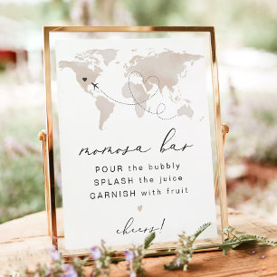 Affiche VOYAGE CARMEN Baby shower à thème Momosa Bar Sign