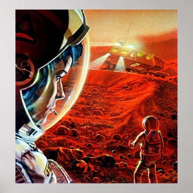 Affiche Voyage cosmique : Expédition Mars de la NASA Vinta (Devant)