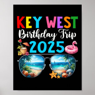 Affiche Voyage d'anniversaire à Key West 2025 Groupe d'ami