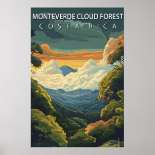 Affiche Voyage dans la forêt nuageuse de Monteverde au Cos