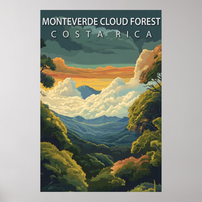 Affiche Voyage dans la forêt nuageuse de Monteverde au Cos (Devant)
