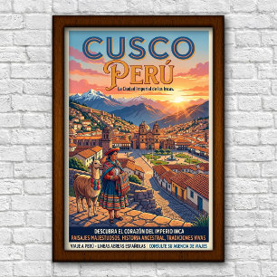 Affiche Voyage dans le Cusco des années 1960, Pérou