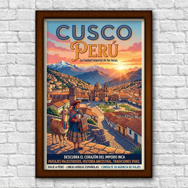 Affiche Voyage dans le Cusco des années 1960, Pérou (Créateur téléchargé)