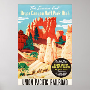 Affiche Voyage dans le Parc national de Bryce Canyon Utah