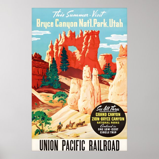 Affiche Voyage dans le Parc national de Bryce Canyon Utah  (Devant)
